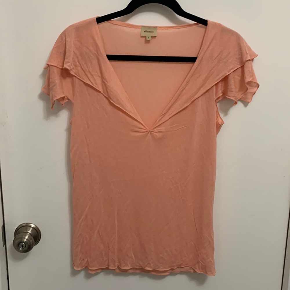 ELLA MOSS soft rayon top peach color size L in good condition